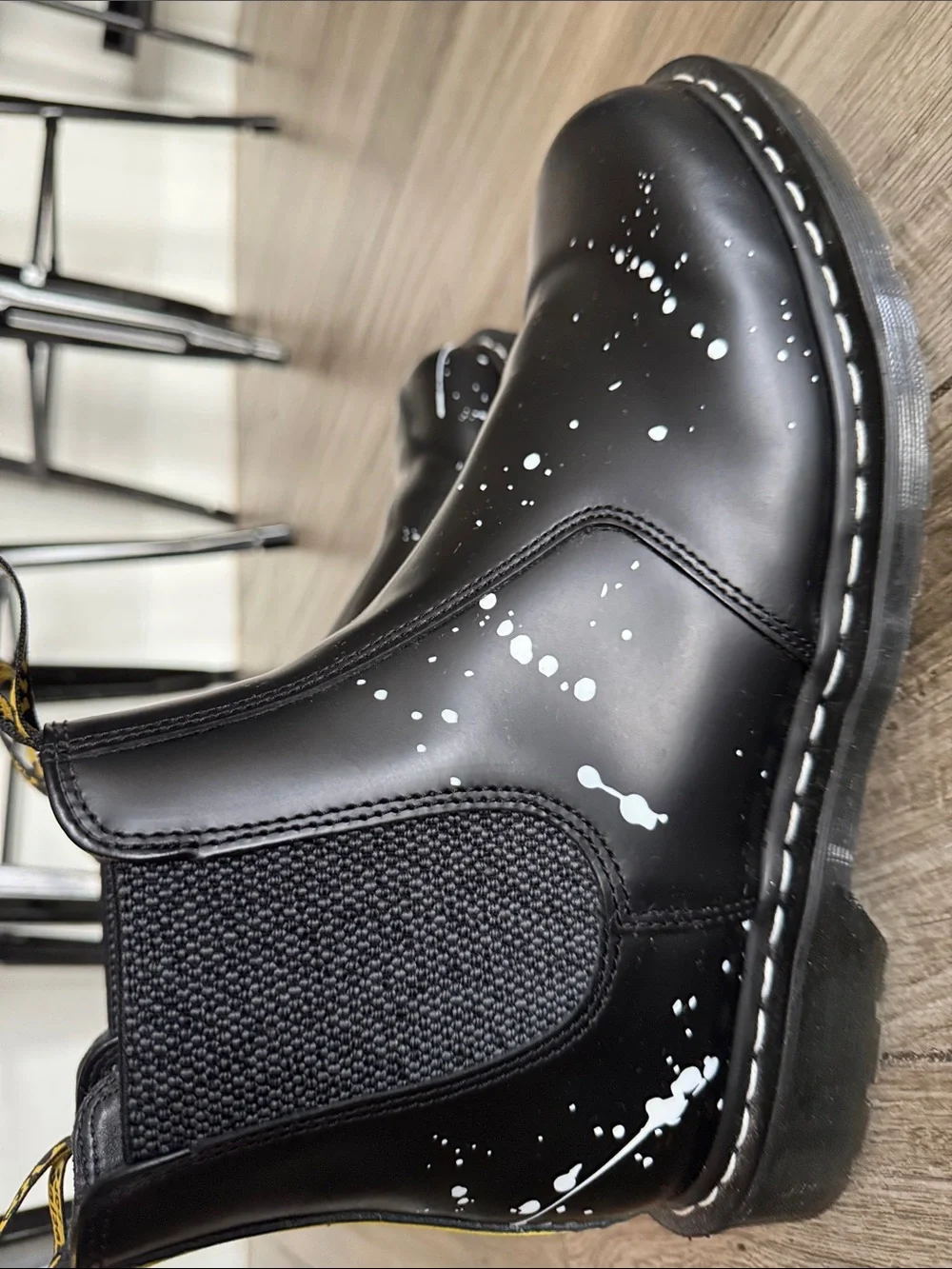 Dr Marten Black Paint-Splatter Chelsea Boots
